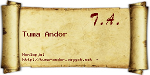 Tuma Andor névjegykártya